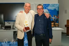 Naziv zaslužni delavec v triatlonu 2025 je prejel Kamničan Miro Kregar (levo). / Foto: Arhiv Kluba