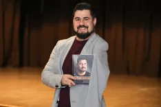 Darko Đurić predstavitev knjige Plosk ene roke, pogovorni večer vodila Ivka Sodnik, KD Preddvor / Foto: Tina Dokl