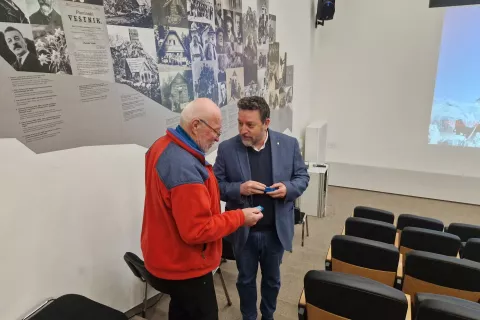 Borut Per&scaron;olja, predavanje, Triglav, Slovenski planinski muzej Mojstrana / Foto: Suzana P. Kovačič