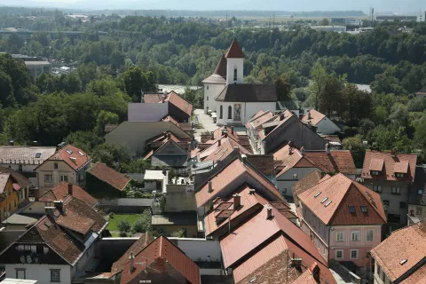 mestno jedro panorama center mesto Kranj gorenjska prestolnica / Foto: Gorazd Kavčič