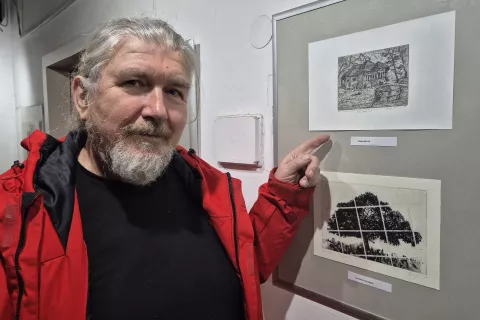 Lojze Kalin&scaron;ek, kutator kranjske razstave ob 150 letnici Constantina Brancusija / Foto: Igor Kavčič