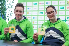 Alpski smučar Jernej Slivnik in smučarska tekačica Tabea Dolžan, oba Gorenjca, bosta Slovenijo zastopala na zimskih paralimpijskih igrah v Italiji. / Foto: Daniel Novakovič/sta
