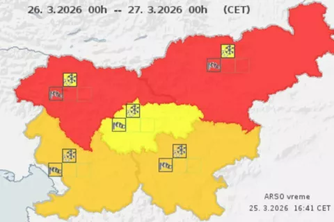 Arso, rdeče opozorilo / Foto: Arso