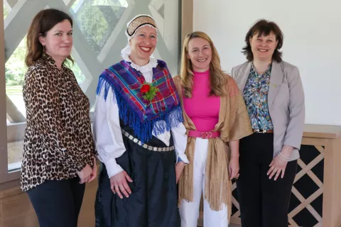 Na srečanju članov Združenja turističnih kmetij Slovenije: (od leve) Renata Kosi, Polona Virnik Karničar, Ur&scaron;ka Topol&scaron;ek Planin&scaron;ek in Tadeja Waldhuber / Foto: Tina Dokl