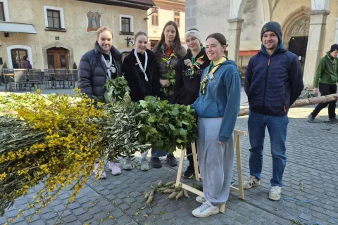 Skavti so material za butarico nabirali po okoli&scaron;kih gozdovih, hribih in ob rekah. / Foto: Klara Mrak