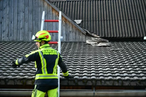 Posledice vetroloma občina Žirovnica28.3.2026pomoč gasilcev iz regije in Ljubljane / Foto: Nik Bertoncelj
