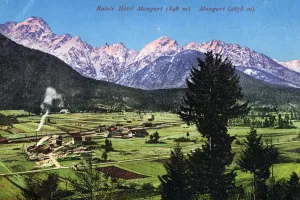 Rateče na stari razglednici / Foto: Arhiv Gornjesavskega Muzeja Jesenice