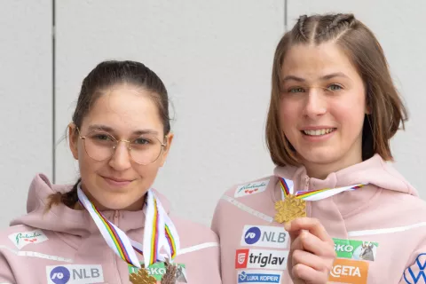 Slovesni sprejem cerkljanskih &scaron;portnic, Tie Malovrh in Teje Pavec. Cerklje, 26. 3. 2026 / Foto: Matic Zorman