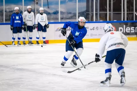 Hokej priprave slovenske reprezentance na IIHF mednarodni turnir na Bledu, trening 8.4.2026 / Foto: Nik Bertoncelj