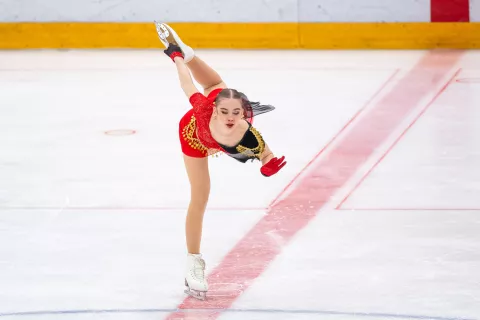 Tradicionalni mednarodni drsalni tekmovanji Triglav Trophy in Narcisa Cup 2026Dvorana Podmežakla Jesenice 11.4.2026na fotografijiZala Grum SLOVENIJA / Foto: Nik Bertoncelj