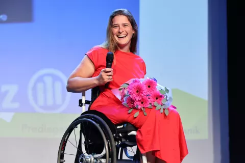 podelitev priznanj v &scaron;portu za leto 2024 Kamnik naj &scaron;portnica Živa Lavrinc / Foto: Tina Dokl