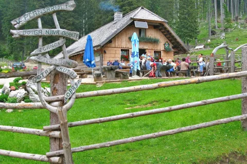Na gori je moj dom, je pod fotografijo napisal Stane Jarc iz &scaron;kofjelo&scaron;kega dru&scaron;tva upokojencev, kjer tudi pod njegovim vodstvom prirejajo planinske izlete za dve skupini upokojencev, starej&scaron;i se v gore podajo ob ponedeljkih, mlaj&scaron;i ob četrtkih. Na fotografiji je plan&scaron;arija Dolga njiva, znana je po odlični hrani, tja se bodo starej&scaron;i upokojenci podali v ponedeljek, 7. septembra. Planinske izlete pripravljajo čez vse leto, za mlaj&scaron;e upokojenci jih bo letos kar 24, za starej&scaron;e &scaron;estnajst. / Foto:  