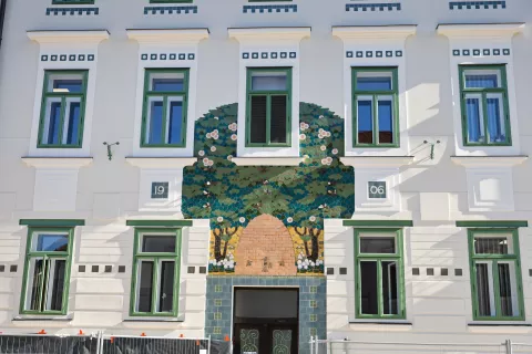 Stavba Upravna enota Radovljica prenovljena delo arhitekta arhitekta Ciril Metod Koch secesijska stavba / Foto: Tina Dokl