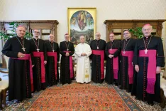 Slovenski &scaron;kofje so sredi januarja obiskali papeža Leona XIV. / Foto: Vatican Media