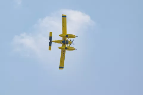 Dogodek ob koncu projekta Nakup letal za ga&scaron;enje Air Tractor na voja&scaron;ki plo&scaron;čadi letali&scaron;ča Ljubljana / Foto: Primož Pičulin