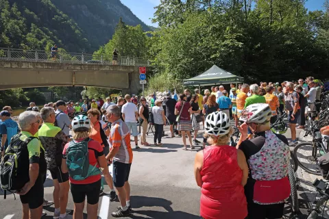 Bohinjska Bistrica.Odprtje nove kolesarske poti Bled-Bohinjska Bistrica. / Foto: Kaja Skrbin&scaron;ek/STA