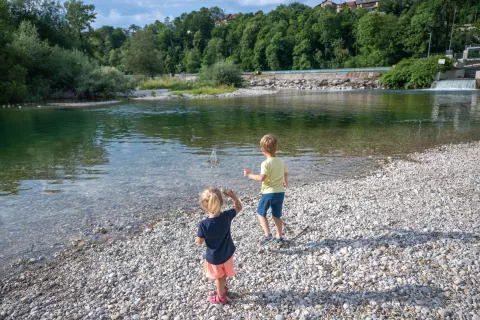 Reka Sava pri Savskem otoku v Kranju / Foto: Primož Pičulin