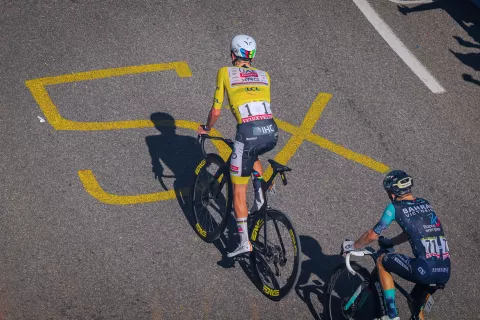 Francija, Gap.19. etapa kolesarske dirke po Franciji med krajema Voiron in Orcieres Merlette.Zmagovalec 19. etape kolesarski as Tadej Pogačar. / Foto: Daniel Novakovič/STA