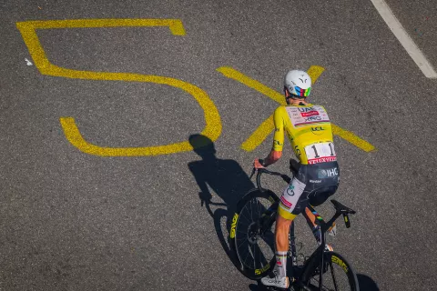 Francija, Gap.19. etapa kolesarske dirke po Franciji med krajema Gap in Alpe d'Huez.Zmagovalec 19. etape kolesarski as Tadej Pogačar. / Foto: Daniel Novakovic/STA
