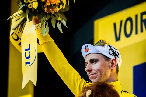 Francija, Chambery.17. etapa kolesarske dirke po Franciji med krajema Chambery in Voiron.Slovenski kolesarski as Tadej Pogacar. / Foto: Daniel Novakovič/STA