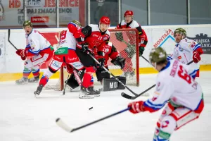 Hokejska tekma HDD Jesenice - HC GherdeinaJesenice 21.2.2026 / Foto: Nik Bertoncelj