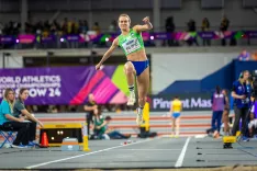 Neja Filipič na svetovnem prvenstvu v Glasgowu, kjer je marca osvojila 11. mesto. / Foto: Peter Kastelic 