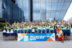 Ljubljana, Kristalna palaca.Novinarska konferenca Olimpijskega komiteja Slovenije-Združenja &scaron;portnih zvez, kjer so predstavili reprezentanco, ki bo Slovenijo zastopala na Sredozemskih igrah. / Foto: Anže Malovrh/STA