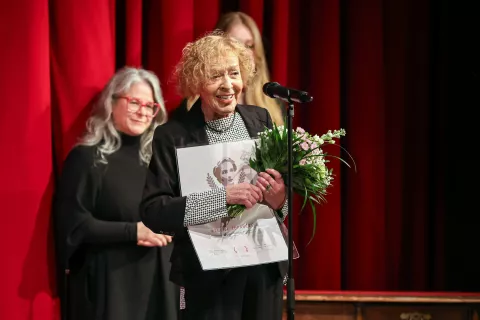 55. Teden slovenske drame Pre&scaron;ernovo gledali&scaron;če Kranj na fotografiji Milena Zupančič igralka prejemnica nagrade Marija Vera za življenjsko delo / Foto: Tina Dokl