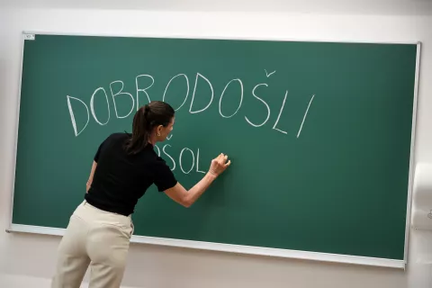 osnovna &scaron;ola Jakoba Aljaža v nekdanji trgovski &scaron;oli učiteljice učitelj prva triada dobrodo&scaron;li prvo&scaron;olčki &scaron;olsko leto / Foto: Tina Dokl