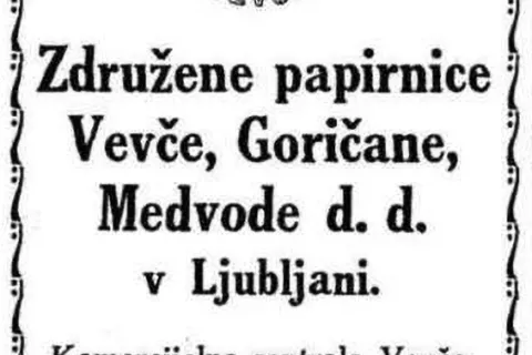 Združene papirnice Vevče, Goričane in Medvode / Foto: Wikipedija
