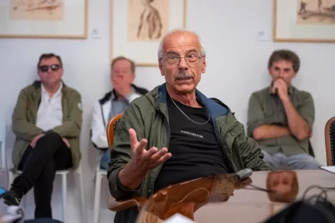 Tiskovna konferenca, pogovor z avtorji in predstavitev razstave JESENI&Scaron;KA BEATLOMANIJA: ZAČETKI BEAT IN ROCK GLASBE NA JESENICAH (1965&ndash;1971)Mestni muzej Kosova gra&scaron;čina Jesenice, 10. september 2026 / Foto: Nik Bertoncelj