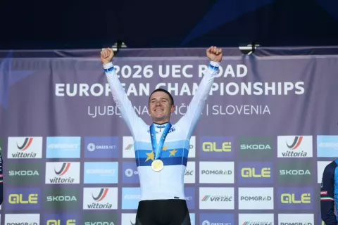 Evropsko prvenstvo v kolesarstvu 2026 v &Scaron;enčurju, dirka članov elite, Remco Evenepoel / Foto: Peter Ko&scaron;enina