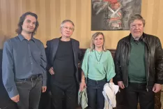 Avtorji, nominirani za Jenkovo nagrado (od leve): Vid Karlov&scaron;ek, Ivan Dobnik, Alja Adam in Ace Mermolja. Manjka Ale&scaron; Mustar. / Foto: Igor Kavčič