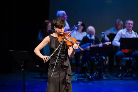 Osrednja občinska slovesnost ob kulturnem prazniku in podelitev priznanj ZKD JeseniceTambura&scaron;ki orkester FD Kranj s pevko Živa Knific Zaletelj / Foto: Nik Bertoncelj