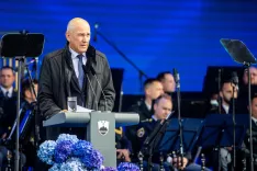 Koper, Ukmarjev trg.Drzavna proslava ob dnevu suverenosti.Predsednik vlade Janez Jan&scaron;a. / Foto: Sini&scaron;a Kanižaj/STA
