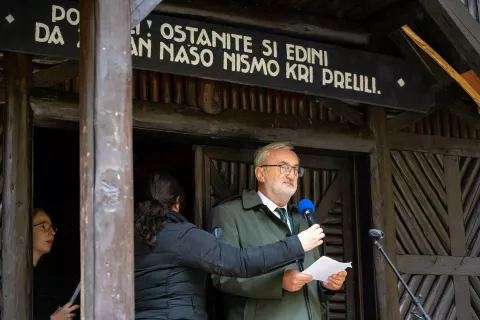 Spominska slovesnost Voja&scaron;ko pokopali&scaron;če Ukanc 2026Slovesnost v počastitev žrtev 1. svetovne vojneVoja&scaron;ko pokopali&scaron;če Ukanc, Bohinj, 24. oktober 2026 / Foto: Nik Bertoncelj