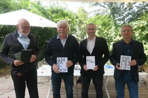 Jenkove dneve so predstavili: (od leve) Dušan Merc, Rudi Zevnik, Klemen Malovrh in Ivan Dobnik. / Foto: Igor Kavčič