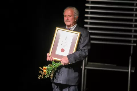 53. podelitev nagrad Sklada Staneta Severja na fotografiji Matjaž Eržen Lo&scaron;ki oder dobitnik nagarade za življensko delo v slovenskem ljubiteljskem gledali&scaron;ču / Foto: Tina Dokl