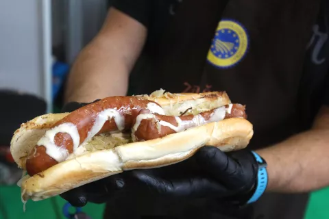 sejem alpe-adria ljubljana sejem okusov GASTexpo kranjska klobasa zaščiten okus evrope tekmovalec v master chef Jure Galičič Medvode / Foto: Gorazd Kavčič