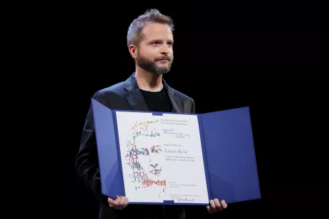 Nagrado Prešernovega sklada je prejel tudi Kranjčan Tomato Košir. / Foto: Daniel Novakovic/sta