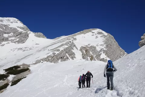 Prečenje Grebenca proti Mali Mojstrovki. / Foto: Jelena Justin