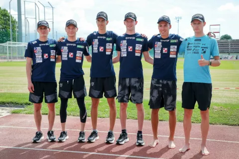 Smučarski skoki M - Obisk treninga reprezentanca stadion Kranj / Foto: Tina Dokl