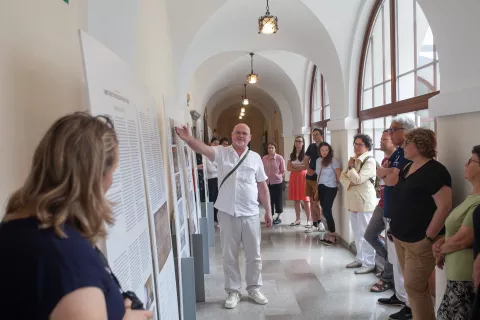 Poslikan lesen strop v cerkvi sv. Petra na Sv. Primožu pri Kamniku, razstava, restavratorska dela / Foto: Aleš Senožetnik