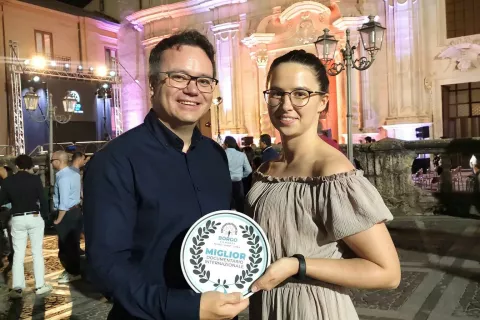 Matjaž Feguš in Katja Pivk / Foto: Arhiv Feguš Film