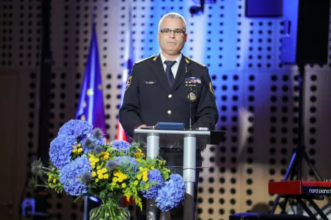 dan policije Kranj svečana prireditev Brdo pri Kranju na fotografiji mag. Senad Jušić generalni direktor policije / Foto: Tina Dokl
