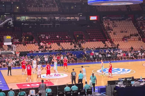 Slovenska ko&scaron;arkarska reprezentanca je v torek izgubila s Hrva&scaron;ko z 92:108. / Foto: Hina/sta