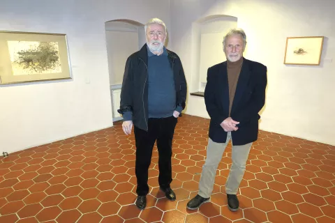 Letošnja Prešernova lavreata Nikolaj Beer in Herman Gvardjančič / Foto: Igor Kavčič / Foto: 