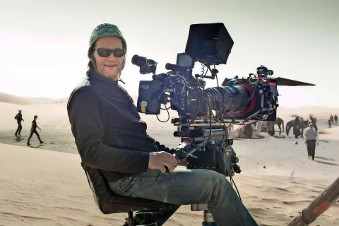 Peter Zeitlinger na snemanju filma Puščavska kraljica (Queen of the Desert, 2015), režiral ga je Werner Herzog, z Nicole Kidman v glavni vlogi. / Foto: Wikipedija / Foto: 