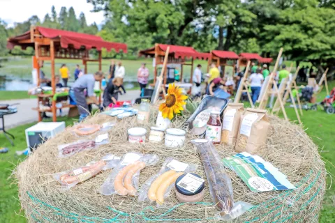 Na Brdu pri Kranju so v nedeljo pripravili tudi Dan domačih dobrot s tržnico lokalnih pridelkov z Gorenjske in širše. / Foto: Tina Dokl / Foto: 