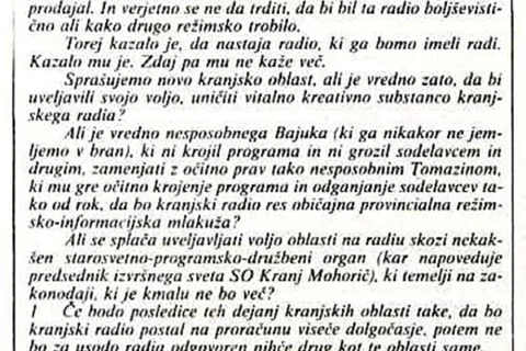 Gorenjski megasrček se po tridesetih letih še vedno sliši. (Gorenjski glas, 8. 2. 1991, str. 6) / Foto: 